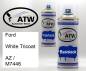 Preview: Ford, White Tricoat, AZ / M7446: 400ml Sprühdose + 400ml Klarlack - Set, von ATW Autoteile West.